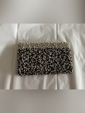 Beaded Black and White Women’s Clutch